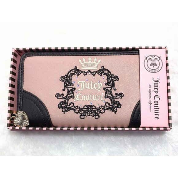 Juicy Couture Dusty Blush Heritage Large Zip Around Wallet In Gift Box NWT - Picture 2 of 5